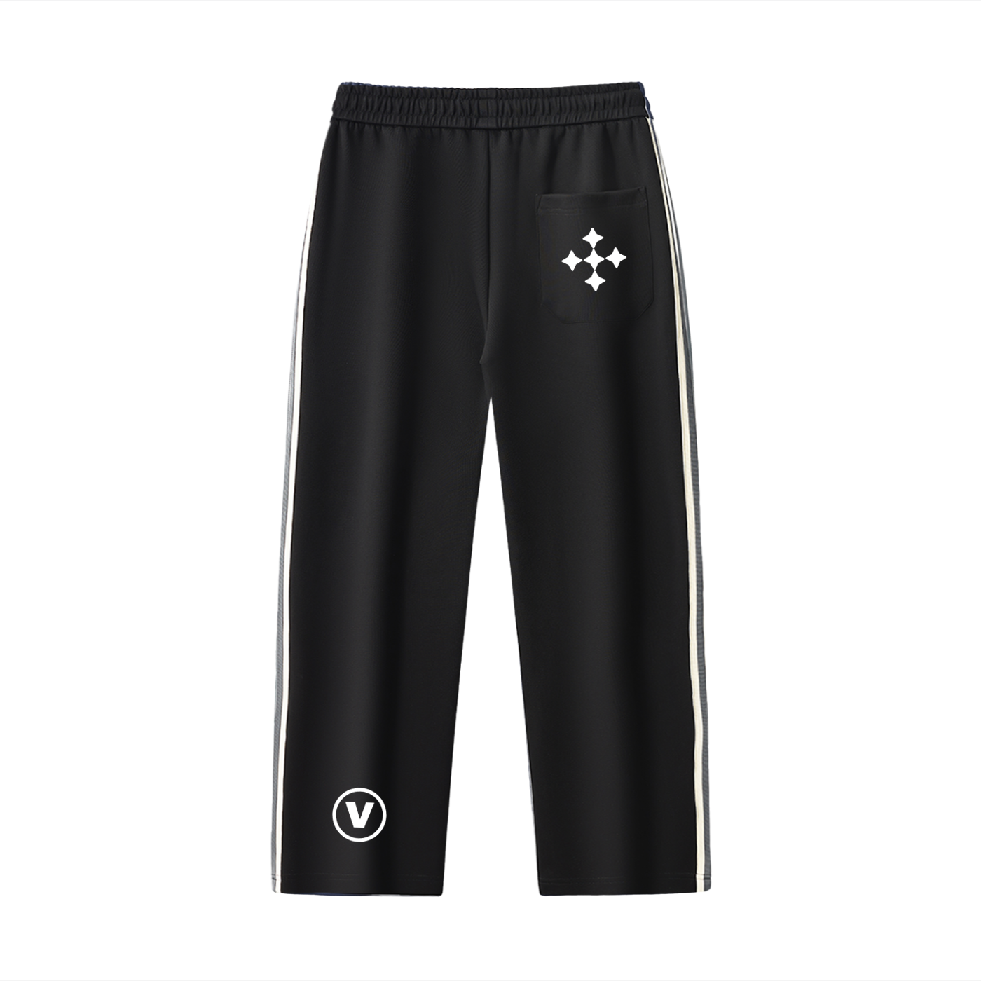 Contrast Side-Stripe Straight-Leg  Pants