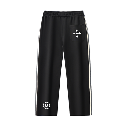 Contrast Side-Stripe Straight-Leg  Pants