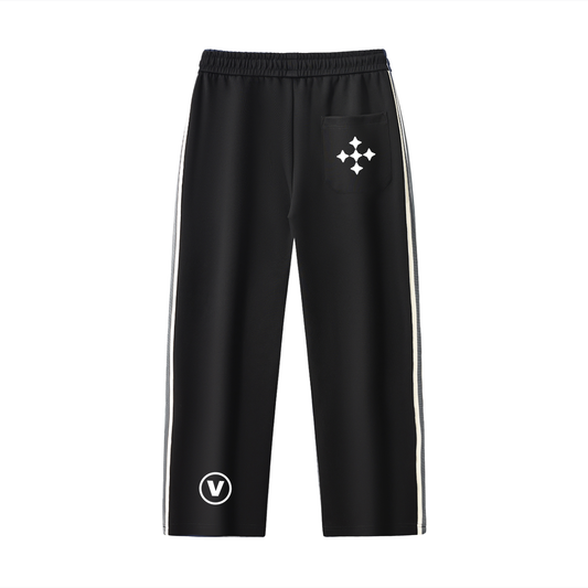 Contrast Side-Stripe Straight-Leg  Pants