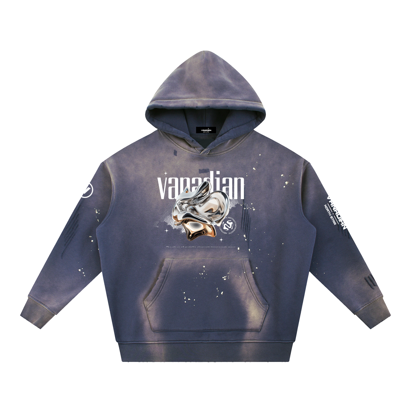 Vintage VNDN Washed Frayed Fleece Hoodie
