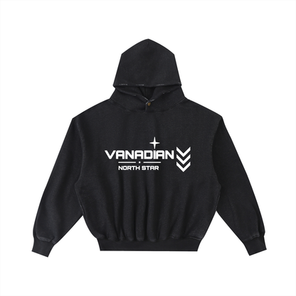 Frayed Enzyme Washed Fleece Hoodie