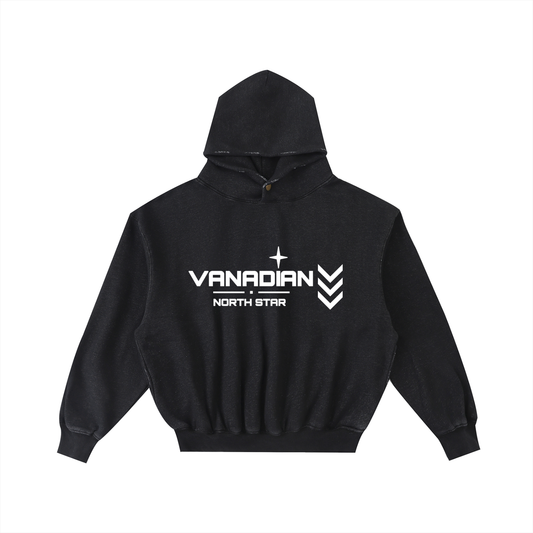 Frayed Enzyme Washed Fleece Hoodie