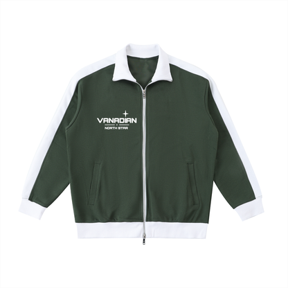 Contrast Trim Stand Collar Jacket