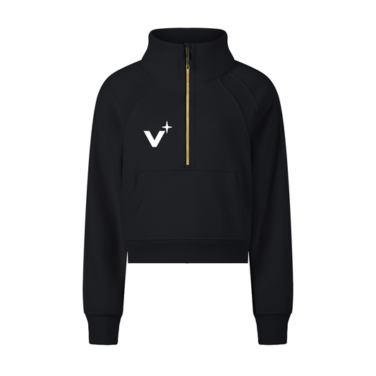 Cropped Half-Zip Sweatshirt