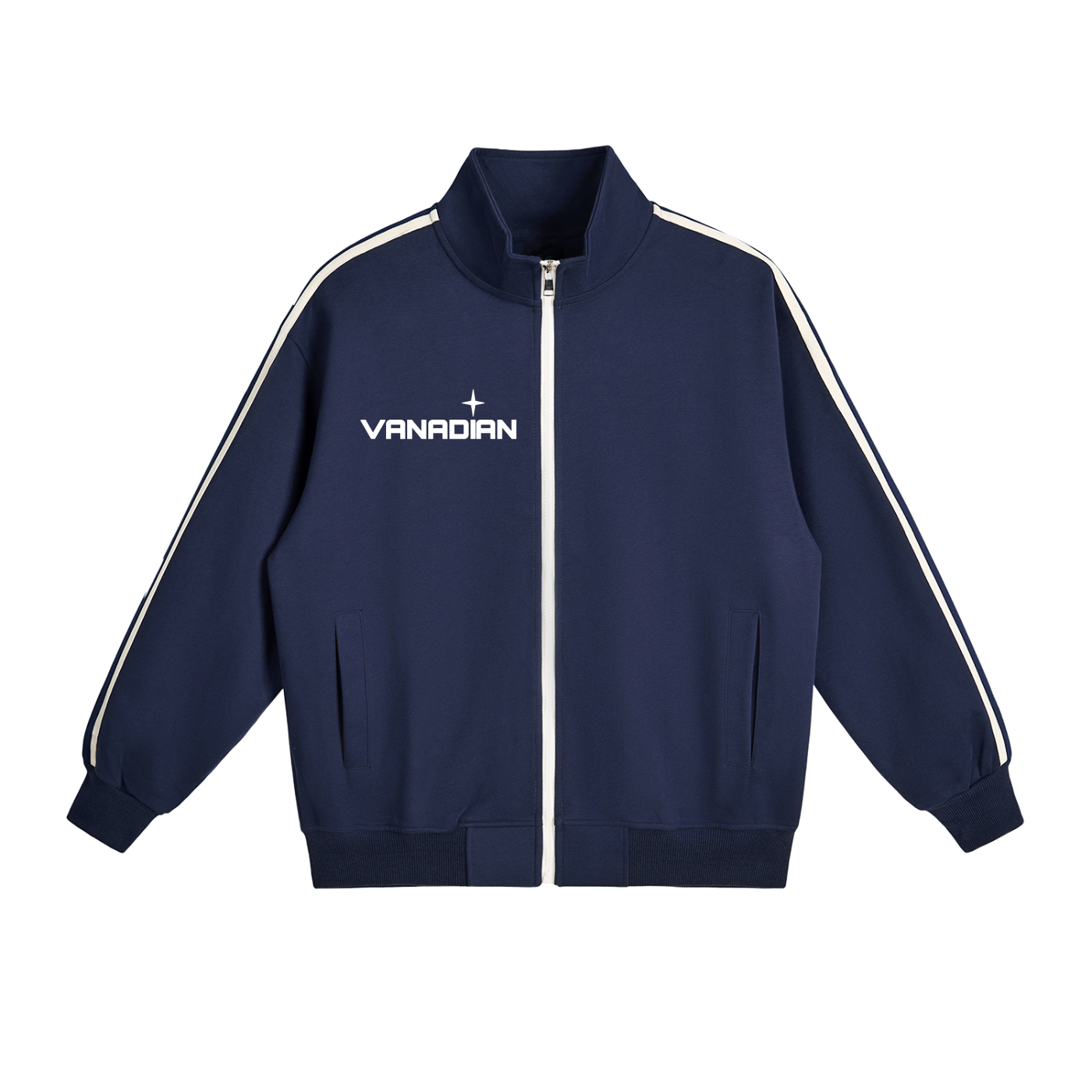 Contrast Side-Stripe Stand Collar  Jacket