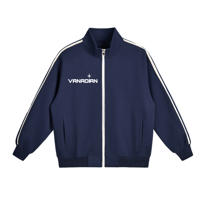 Contrast Side-Stripe Stand Collar  Jacket