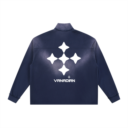 Sun Fade Raw Edge Quarter-Zip Sweatshirt