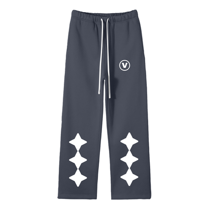 Streetwear Unisex Solid Color Fleece Straight Leg Pants