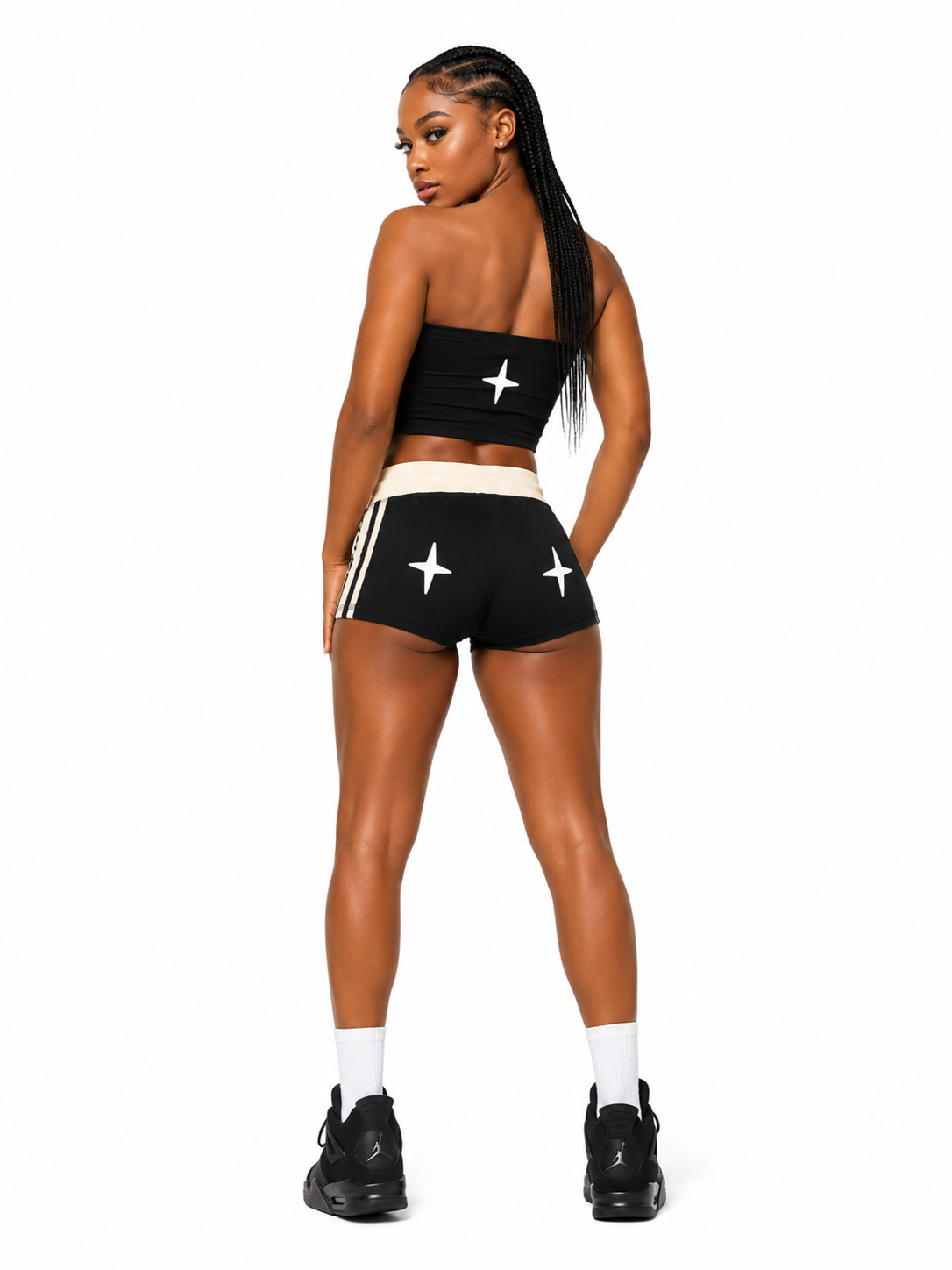 Women's Contrast Stripe Track Shorts