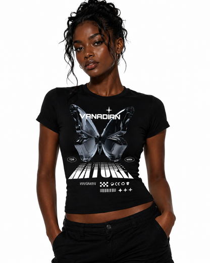 Chrome Butterfly  Slim Fit  NeckT-Shirt