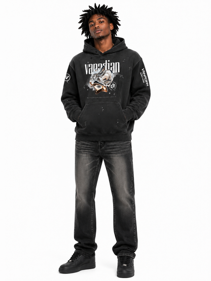 Vintage VNDN Washed Frayed Fleece Hoodie