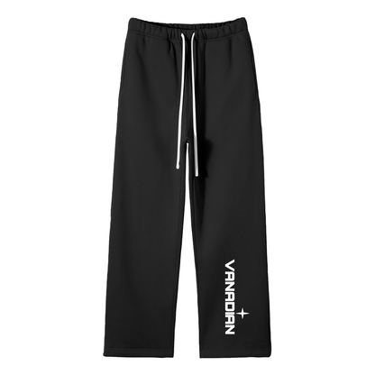 Streetwear Unisex Solid Color Fleece Straight Leg Pants