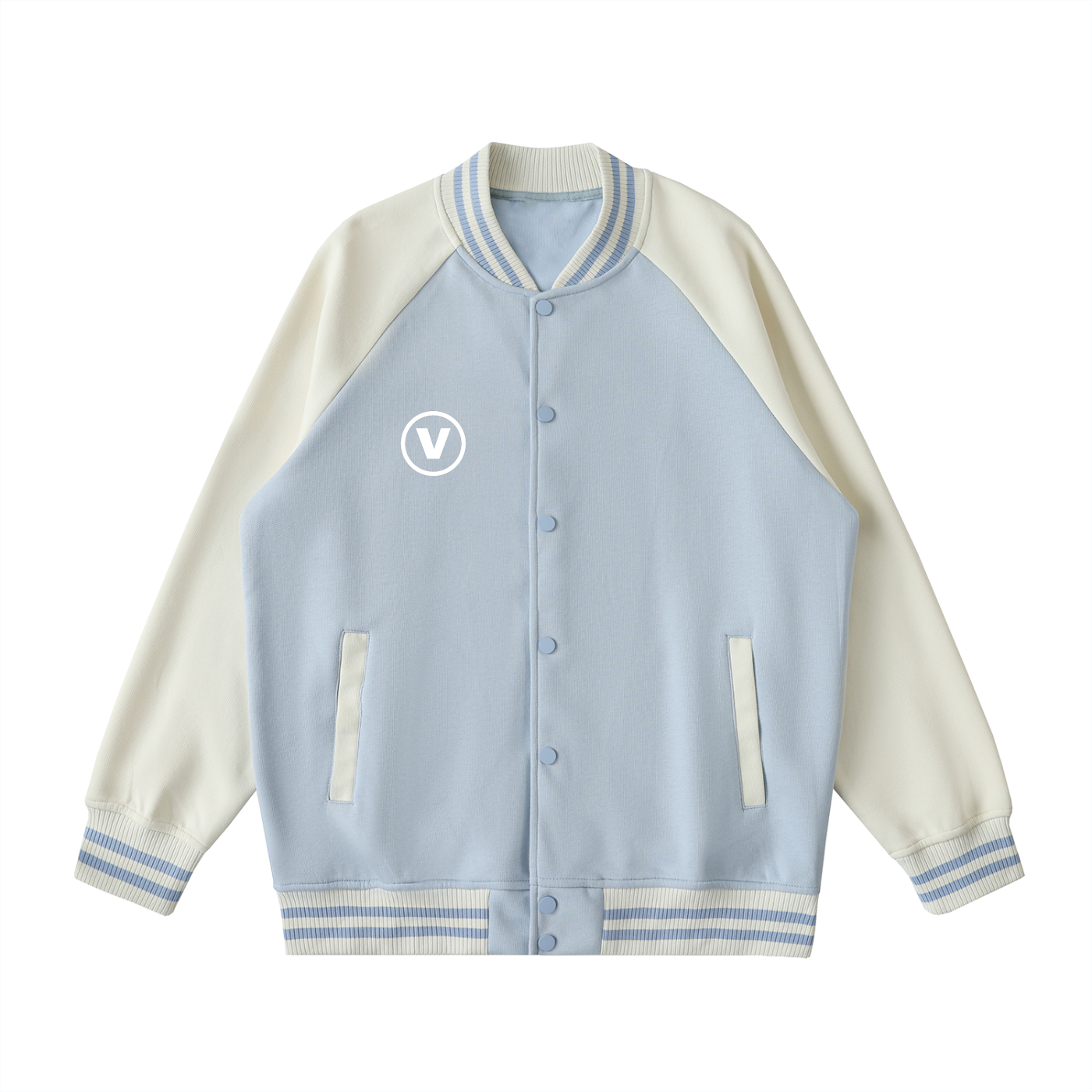 Two Tone Raglan Sleeve Varsity Jacket