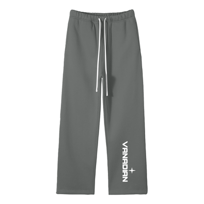 Streetwear Unisex Solid Color Fleece Straight Leg Pants