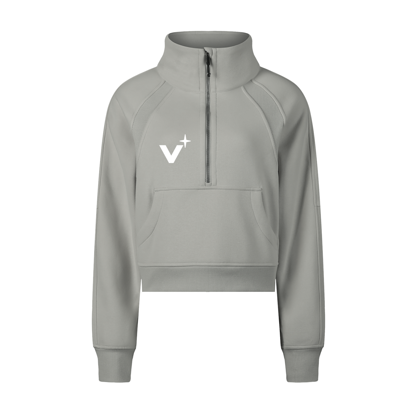 Cropped Half-Zip Sweatshirt