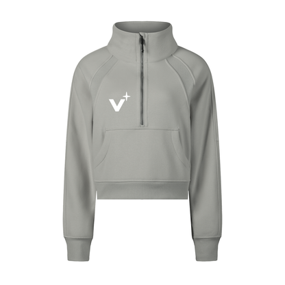 Cropped Half-Zip Sweatshirt