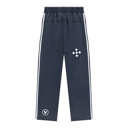 Snow Washed Contrast Tape Sweatpants