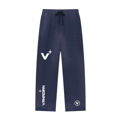 Sun Fade Raw Edge Straight-Leg Sweatpants