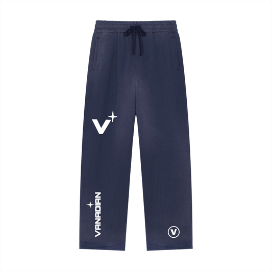 Sun Fade Raw Edge Straight-Leg Sweatpants