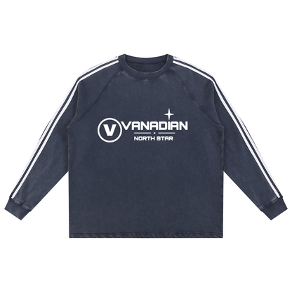 Snow Washed Contrast Tape Sweatshirt