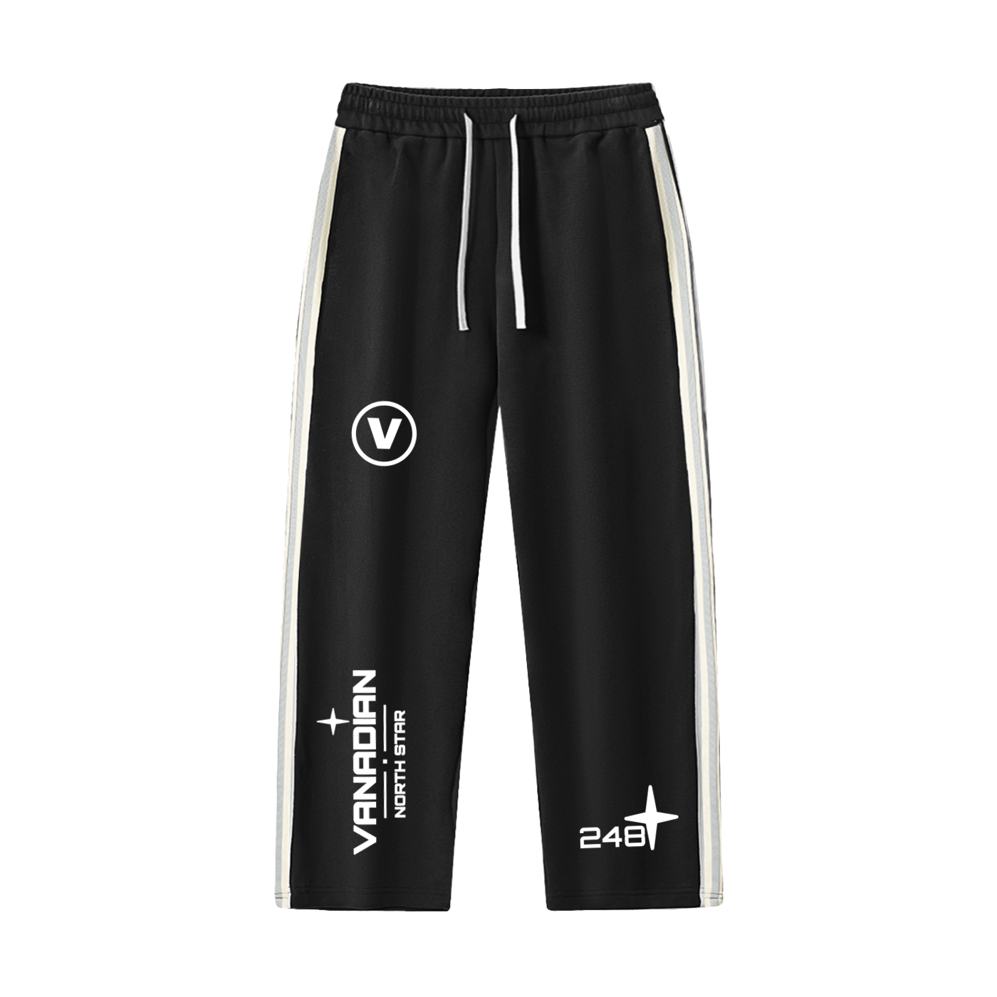 Contrast Side-Stripe Straight-Leg  Pants