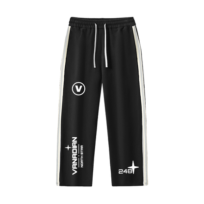 Contrast Side-Stripe Straight-Leg  Pants