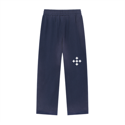 Sun Fade Raw Edge Straight-Leg Sweatpants
