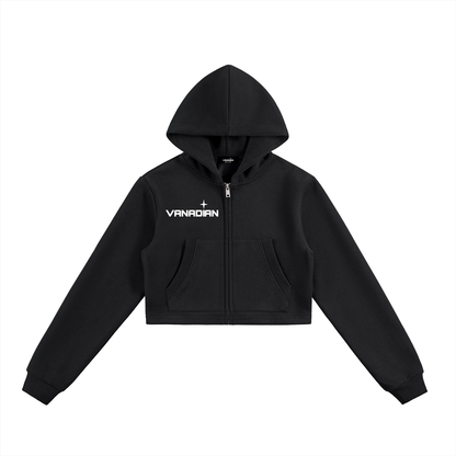 Essential Cropped Zip-Up Hoodie