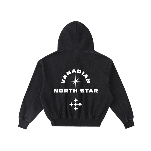 Frayed Enzyme Washed Fleece Hoodie