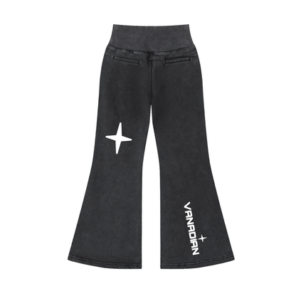Vintage Washed Flared Fleece Pants