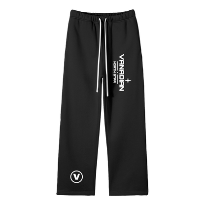 Streetwear Unisex Solid Color Fleece Straight Leg Pants