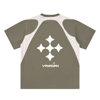 Contrast Panel Cotton T-Shirt