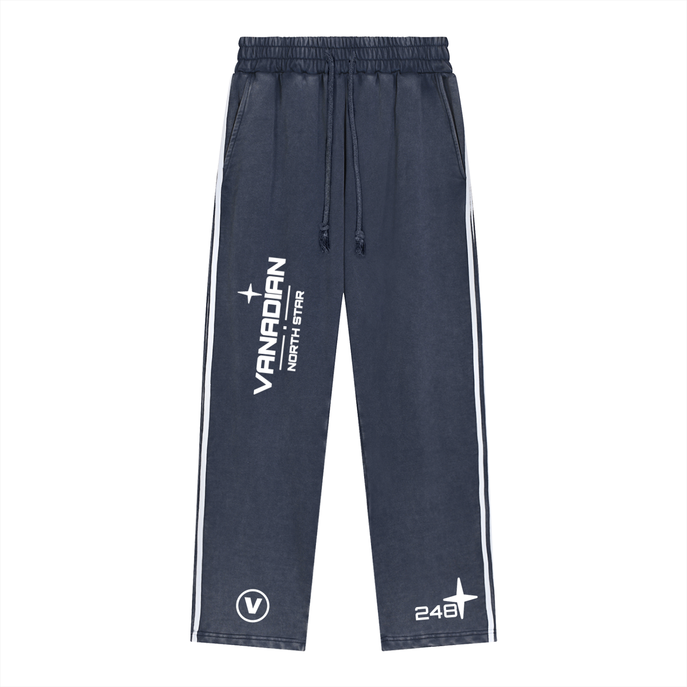 Snow Washed Contrast Tape Sweatpants