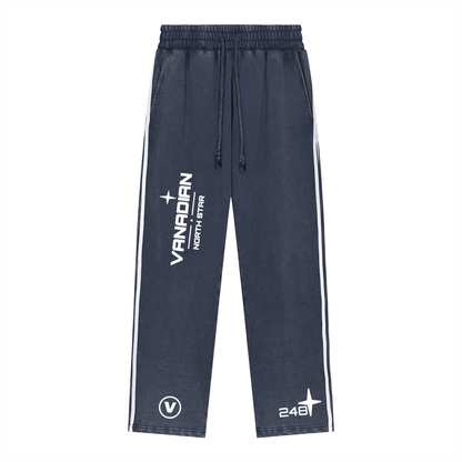 Snow Washed Contrast Tape Sweatpants