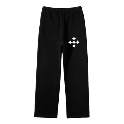 Streetwear Unisex Solid Color Fleece Straight Leg Pants