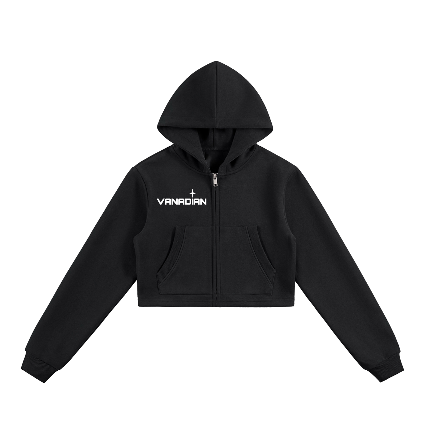 Essential Cropped Zip-Up Hoodie