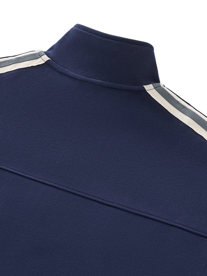 Contrast Side-Stripe Stand Collar  Jacket